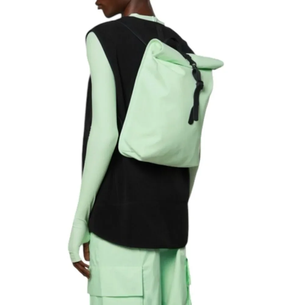 RAINS Backpack Rolltop Rucksack Mini Mineral Hike Waterproof Mint Green Gorpcore
